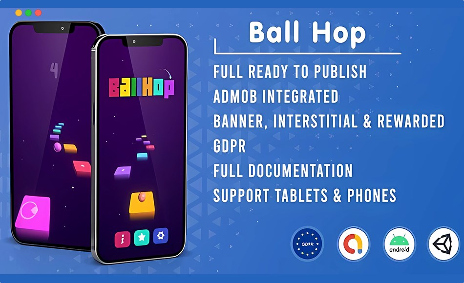 Unity开发 – 小球跑酷 Ball Hop (Unity Game + Admob + GDPR)