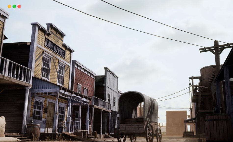 【UE4/5】西部城镇 Western Town / Village Pack ( Western Town Village Cowboy Town Village USA )