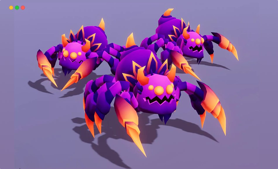 Unity角色 – 卡通蜘蛛 Spider King Cute Series