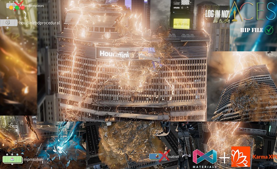 Houdini 魔法破坏特效 Magic Destruction FX | HIP File