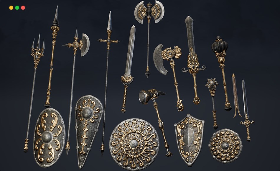 【UE5】奇幻武器资产 Fantasy Weapons Pack