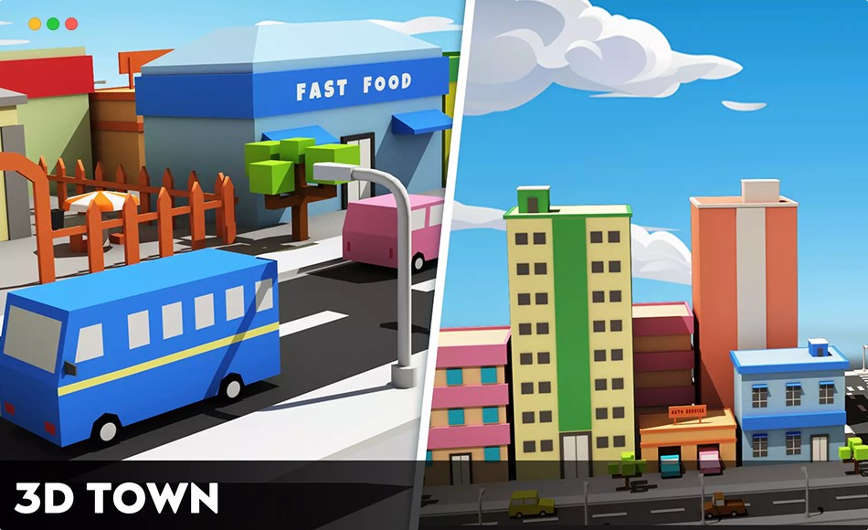 Unity资产 – 游戏小镇 My 3D Town