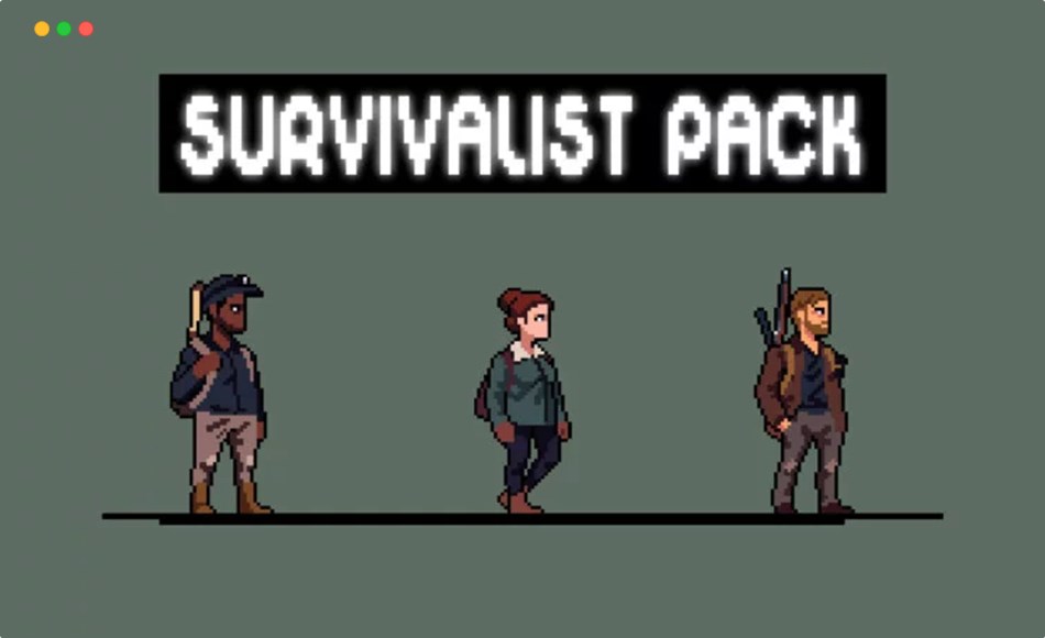像素化生存游戏角色包 Survivalist Sprite Sheet Pixel Art Pack