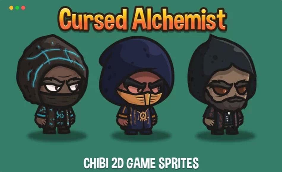 游戏精灵角色 Chibi Cursed Alchemist Character Sprites