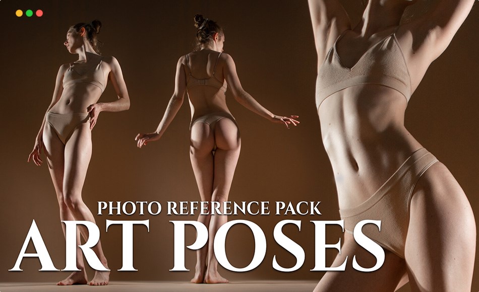 651 张女性艺术动态姿势照片参考包 Art Poses Photo Reference Pack For Artists 651 JPEGs