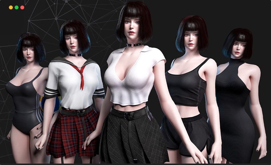 【UE5】模块化女孩角色 Base Girl – Various Outfits