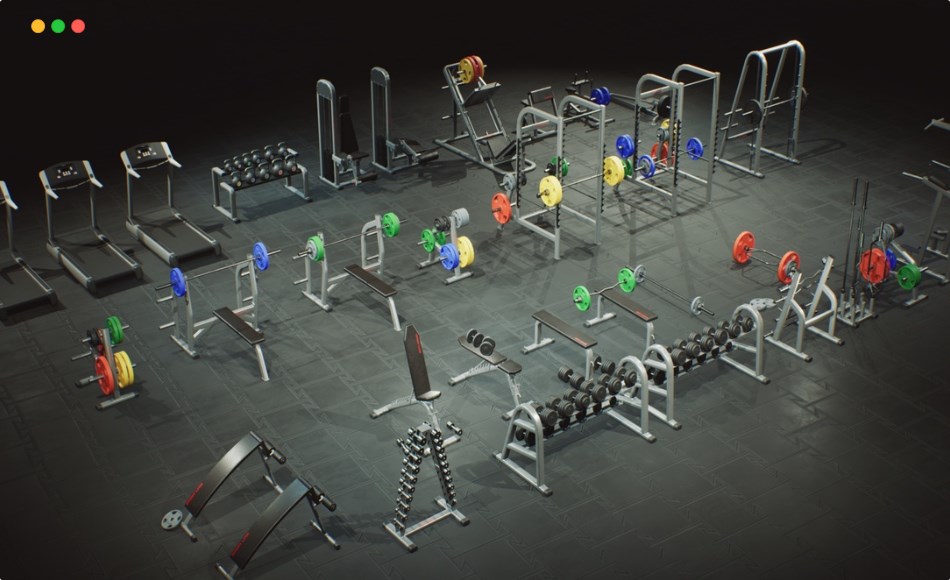 【UE5】健身房道具包 Gym Props PACK