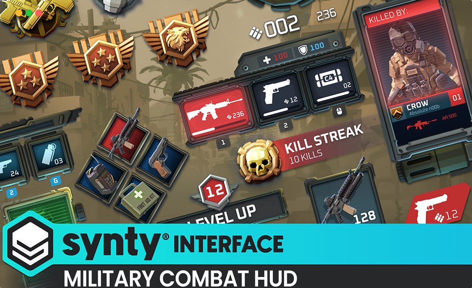 Unity资产 – 战争类游戏界面包 Military Combat HUD