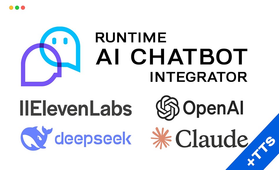 UE5插件 – AI 大模型聊天机器人 Runtime AI Chatbot Integrator (ElevenLabs, OpenAI, DeepSeek, Claude) +TTS