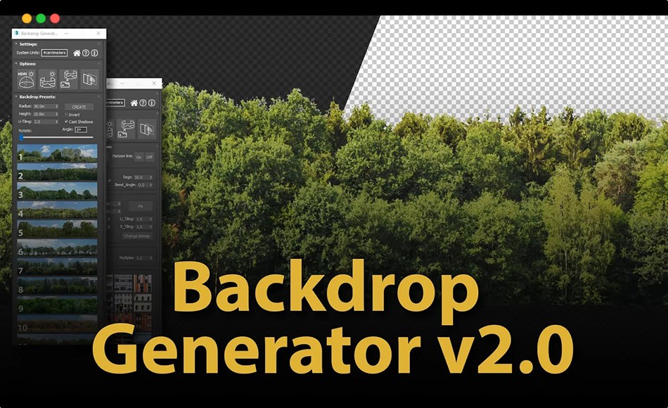 3Dmax插件 – 背景生成插件 Backdrop Generator