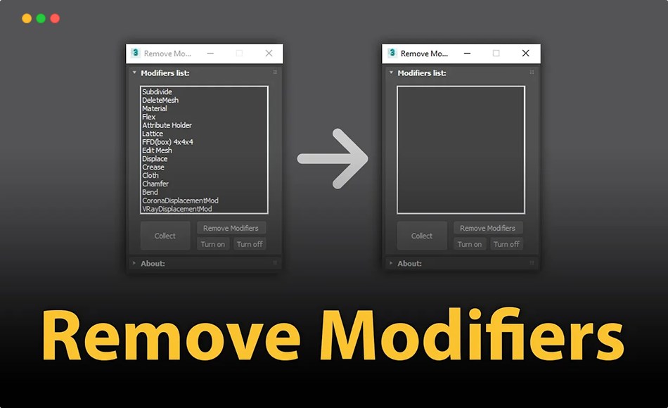 3Dmax插件 – 修改器删除插件 Remove Modifiers