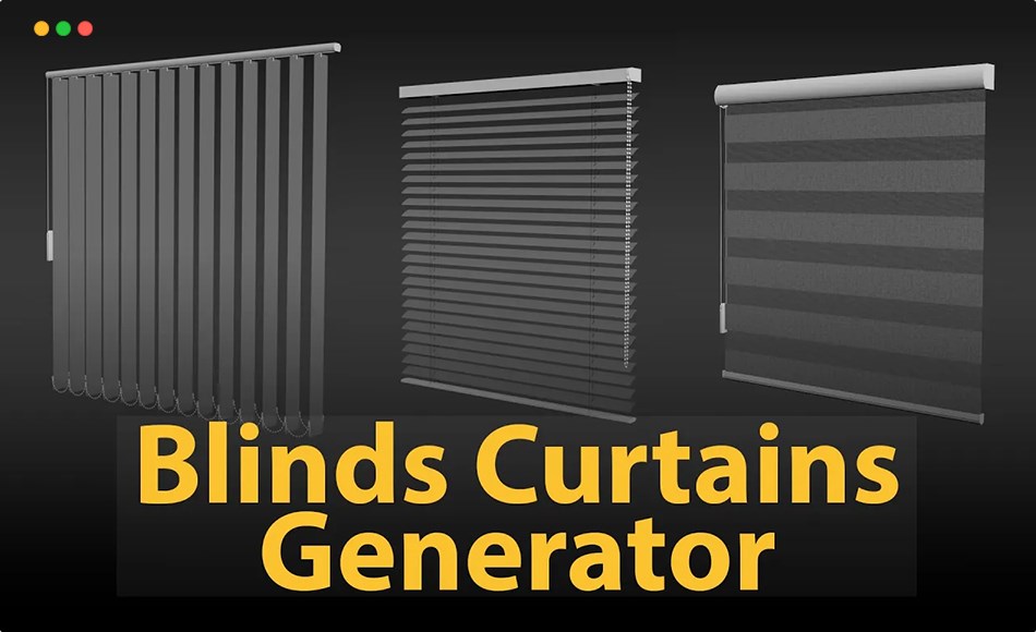 3Dmax插件 – 百叶窗生成器插件 Blinds Curtains Generator