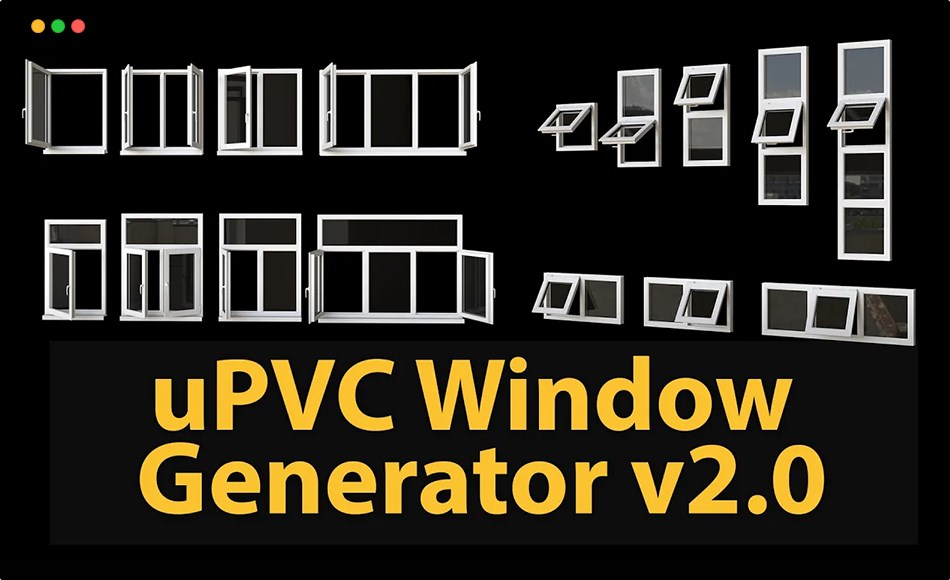 3Dmax插件 – 窗户生成插件 uPVC Window Generator