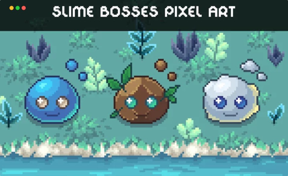 像素游戏精灵角色 Slime Boss Pixel Art 2D Sprite for Roguelike Games