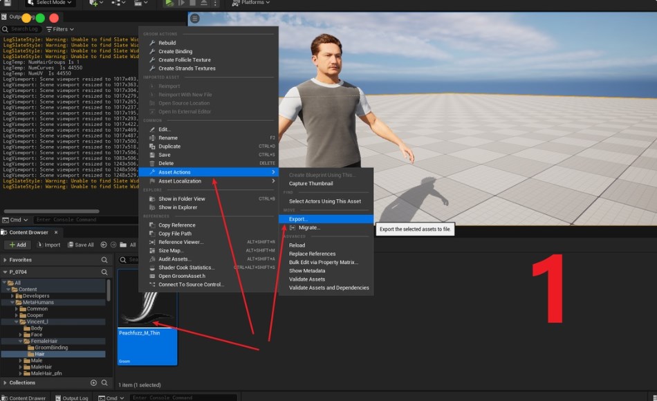 UE5插件 – 毛发导出插件 Groom Export
