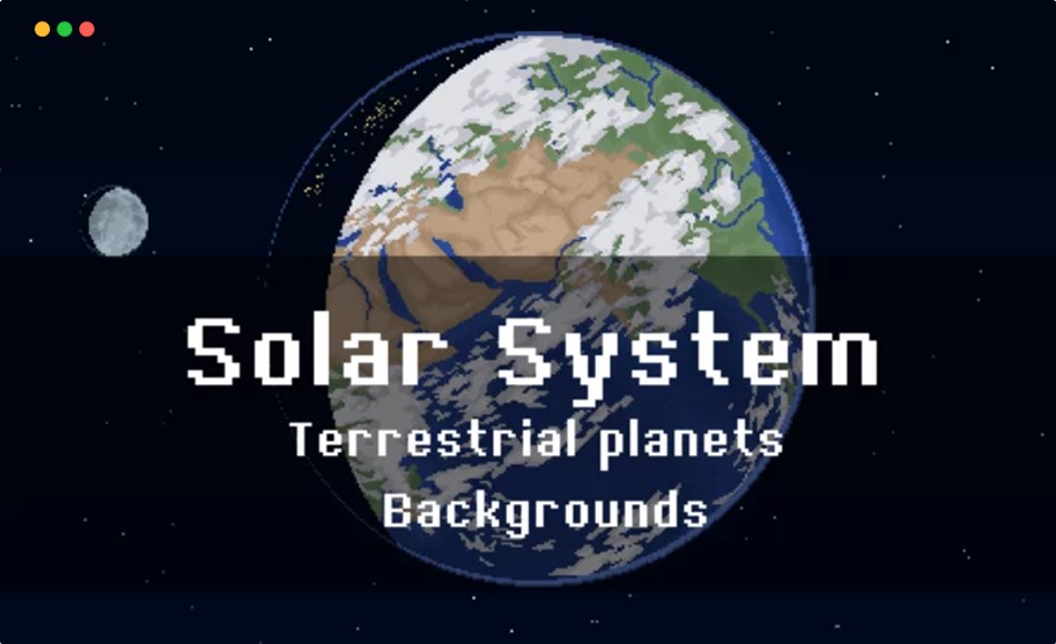 像素化太空星球背景 Planet in Space Pixel Art Backgrounds Pack