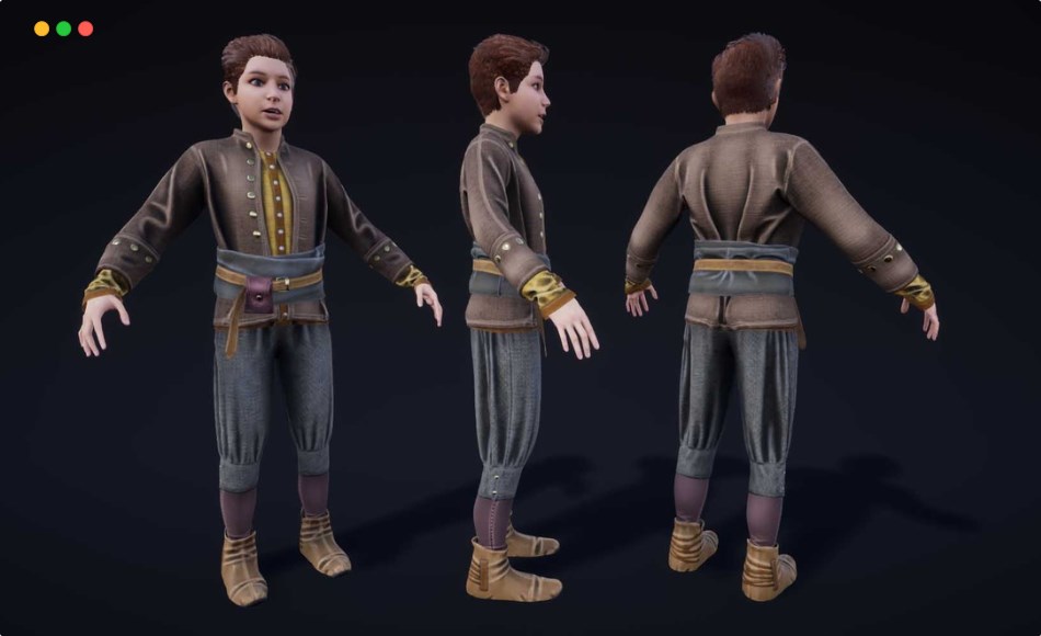 【UE5】中世纪角色儿童 NPC Charaters Kids (Pack)