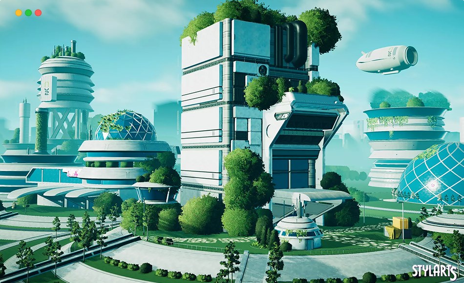 Unity场景 – 风格化朋克太阳城 Stylized Solarpunk City