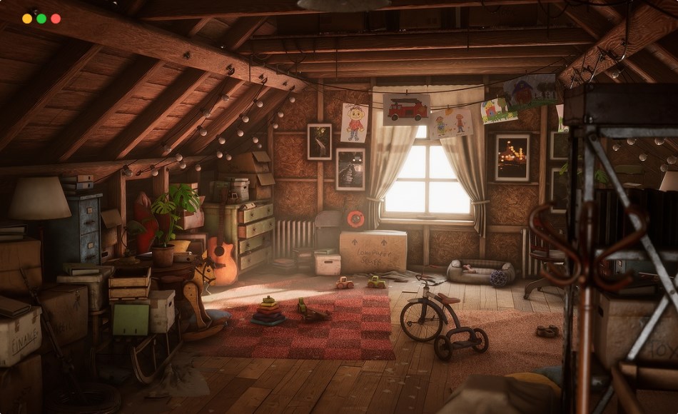 【UE5】阁楼场景 Grandpa’s Attic (Furniture storage props)