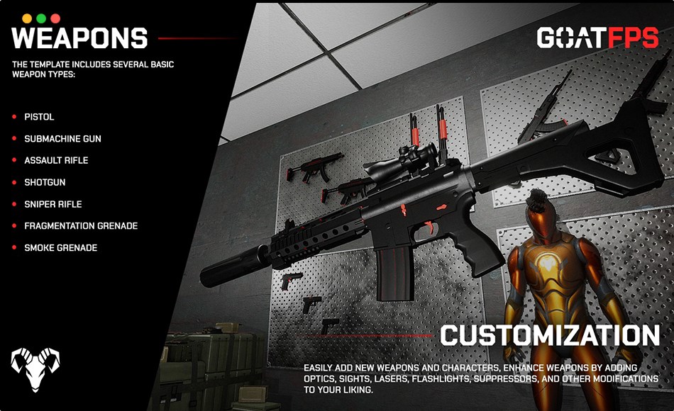 【UE5】多人游戏射击游戏开发模板 GOAT FPS Multiplayer GAME READY Template