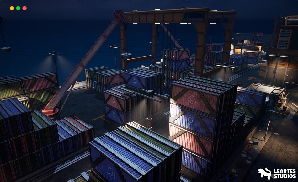 【UE5】赛博朋克港口城市环境 Cyberpunk Port City Environment ( Cyberpunk Port City Cyber Cyperpunk Port 3D )