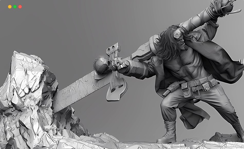 【中文字幕】游戏角色地狱男爵建模教程 The Making Of Hellboy: Part 1_Modeling