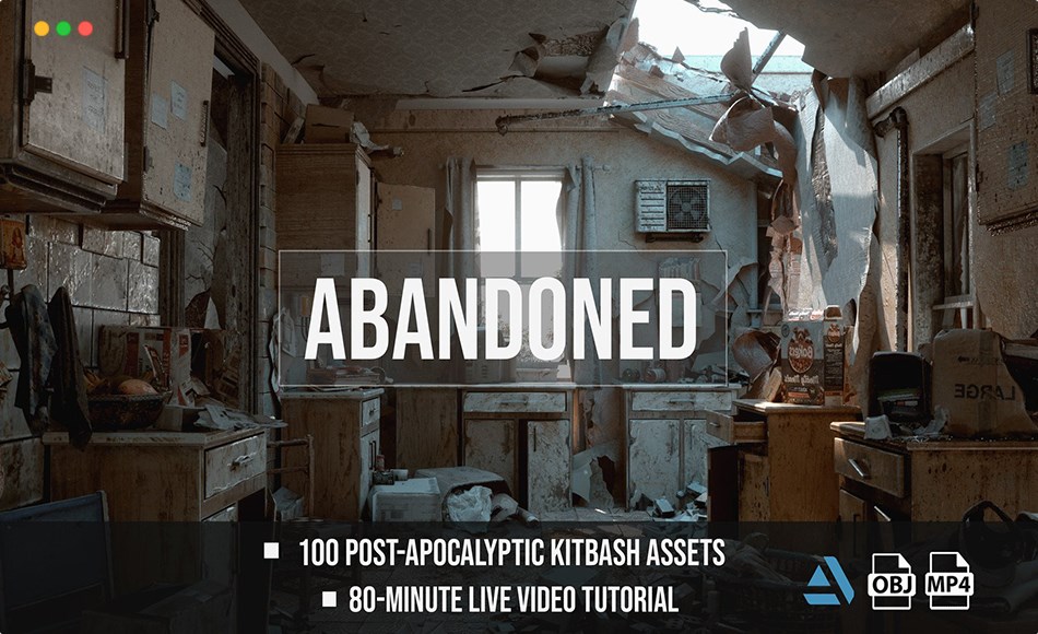 【中文字幕】末日环境场景创建教程 Post-Apocalyptic Kitbash Set & Tutorial