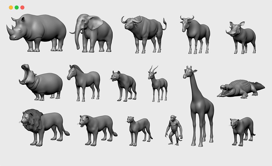 模型资产 – 77 组基础模型合集 Ultimate Basemesh Collection