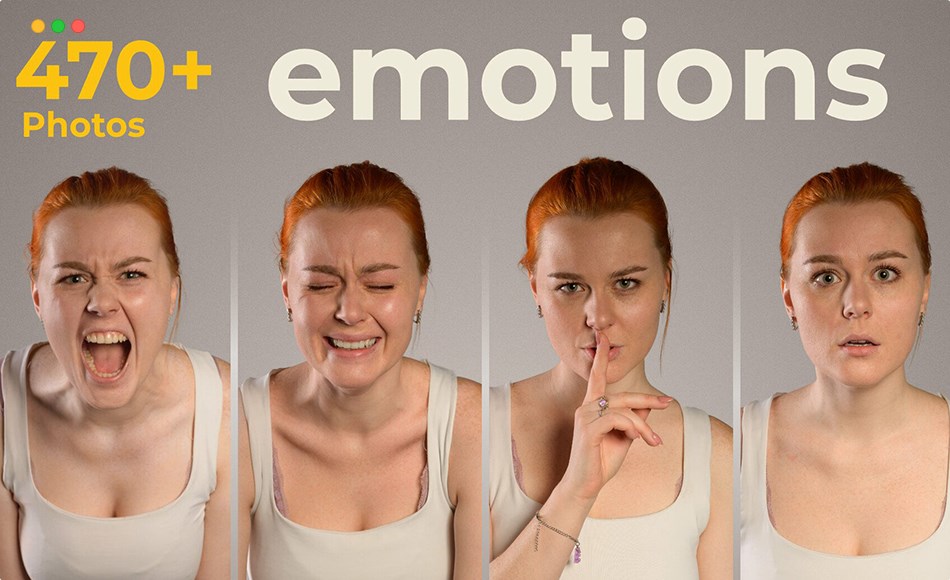 470 张人物表情情绪参考照片 Emotions – References For Artists