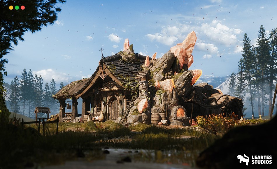 【UE5】中世纪房屋 Crystals and Crafting Environment ( House Crafting Medieval Medieval 3D Old 3D )