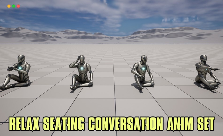 【UE5】坐姿动态对话动画 Relax Seating Conversation Anim Set