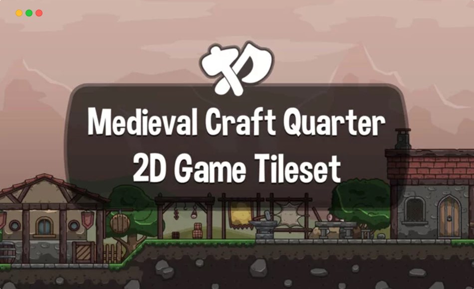 中世纪工艺区卡通资产 Medieval Craft Quarter Cartoon 2D Tileset