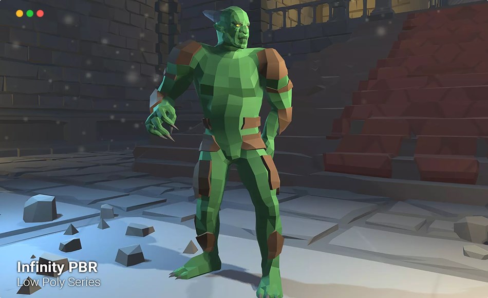 Unity角色 – 奇幻魔像游戏角色 Low Poly Character – Golem – Fantasy RPG
