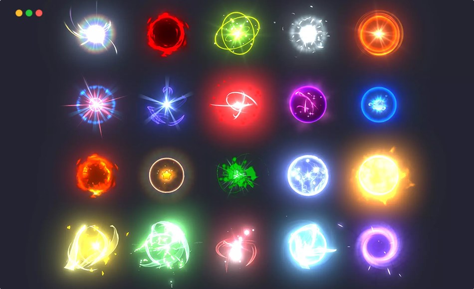 Unity特效 – 发光特效包 Glowing orbs pack Vol 3