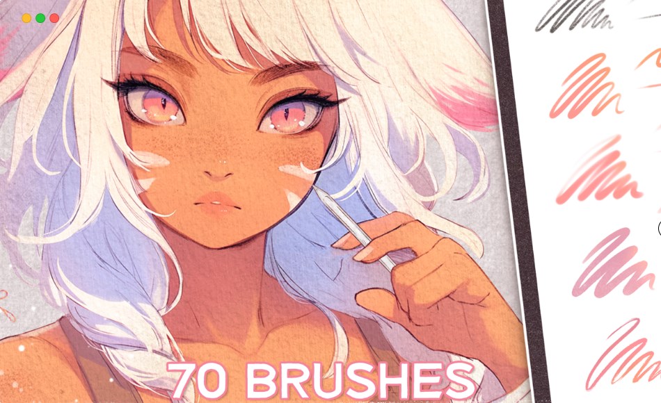 70+ Anime Soft Style Brushes for Procreate (Soft Drawing Brushes, Character Brushes, Marker Brushes, Paper Textures)