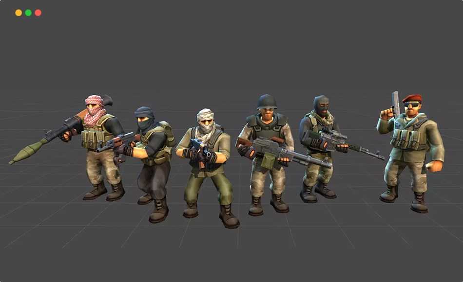 Unity资产 – 卡通游戏士兵 Toon Soldiers – Militia