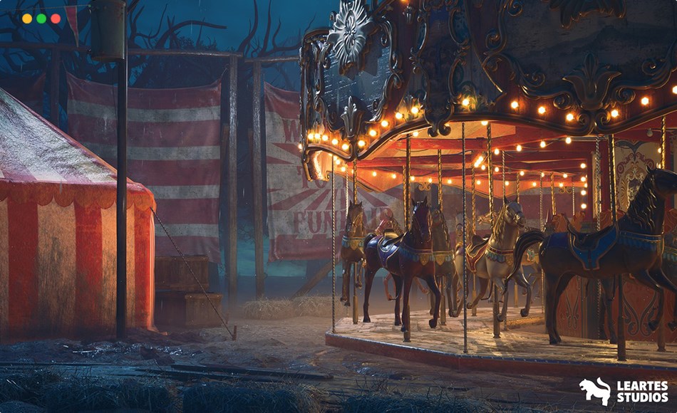 【UE5】嘉年华游乐场环境 The Carnival Environment ( Post Apocalyptic Circus Amusement Parks Carnival )