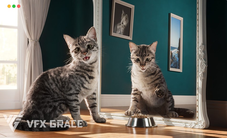 模型资产 – 写实灰猫模型动画 3D Cat Model | Grey Tabby Cat Blender 3D Model