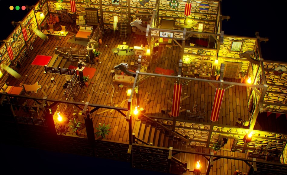 【UE5】自上而下维京房屋内饰 Low Poly Viking Top-Down Interiors