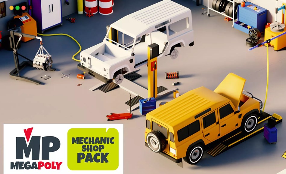 Unity场景 – 汽车修理工厂 Megapoly.Art – Mechanic Shop Pack