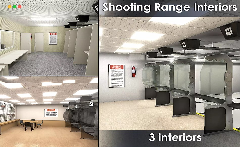 Unity场景 – 射击场内饰 Shooting Range Interiors