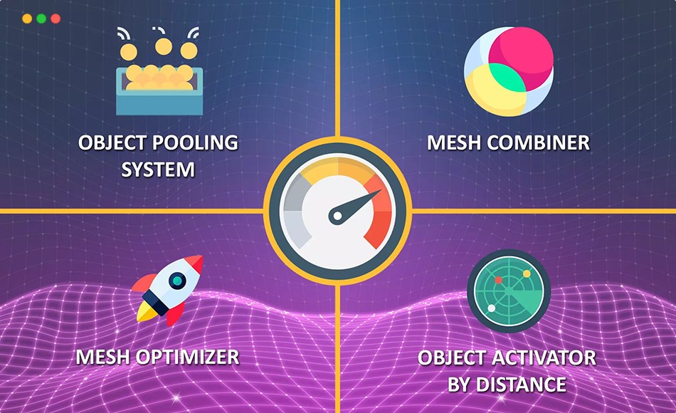 Unity插件 – 游戏优化插件 4 Optimization Tools in 1: Mesh Combiner Baker + Mesh Optimizer + Object Pooling