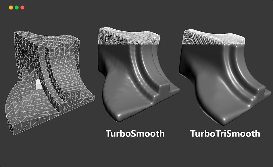 3Dmax插件 – 三变形模型细分插件 TurboTriSmooth