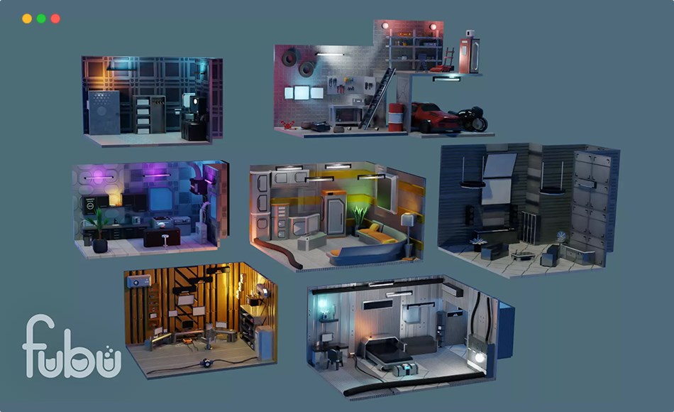 Unity资产 – 科幻房屋内饰包 Mini Sci-Fi House Interior Pack