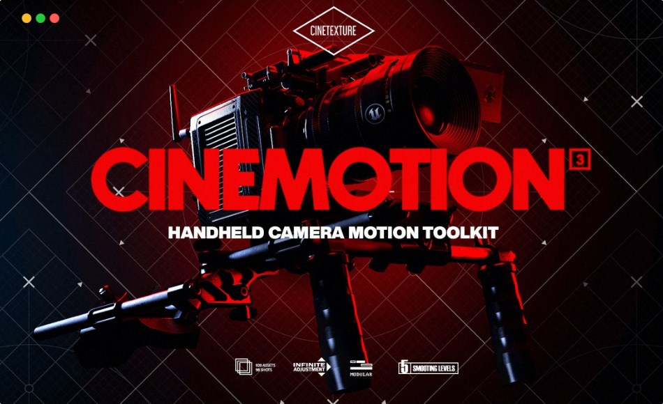 【UE5】真实手持摄像机运动套件 Cinemotion 3 Real Handheld Camera Motion Kit