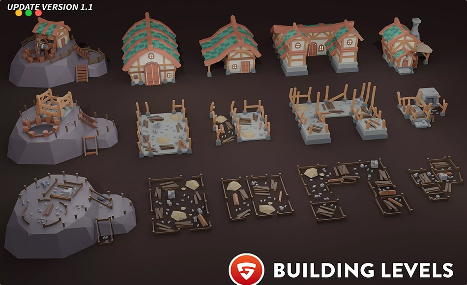 Unity资产 – 风格化建筑包 Polygon Level Building Pack