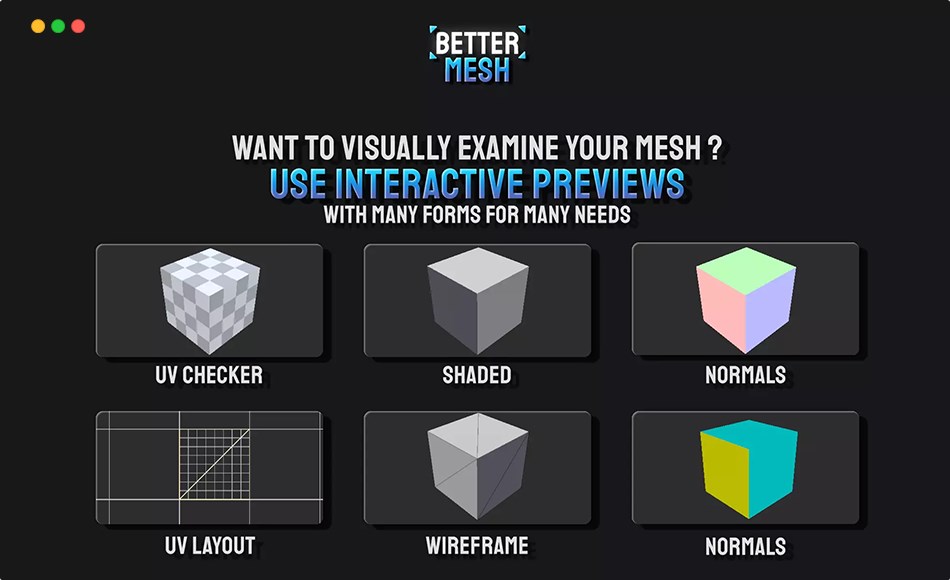 Unity资产 – 编辑器外观预览 Better Mesh – Mesh Preview & Full-insight at a glance