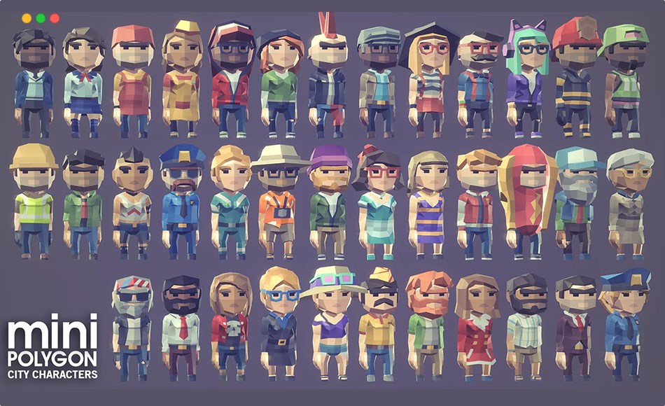 Unity角色 – 风格化城市角色包 POLYGON MINI – City Character Pack Unity角色 – 风格化城市角色包 POLYGON MINI – City Character Pack