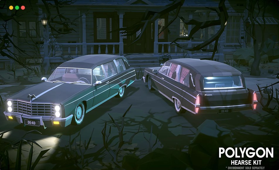 Unity资产 – 恐怖灵车 POLYGON – Hearse Kit