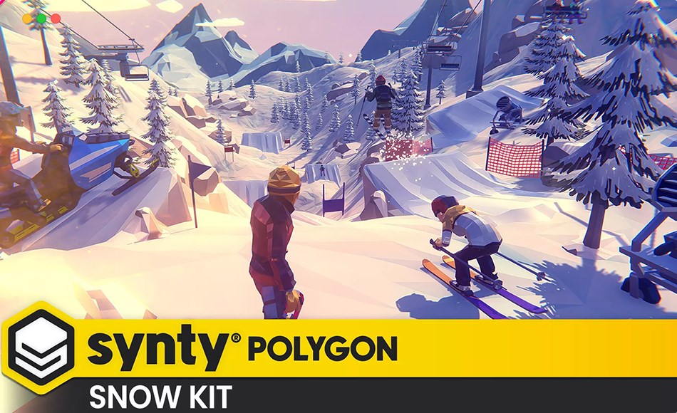 Unity场景 – 风格化滑雪场景 POLYGON Snow Kit – Low Poly 3D Art